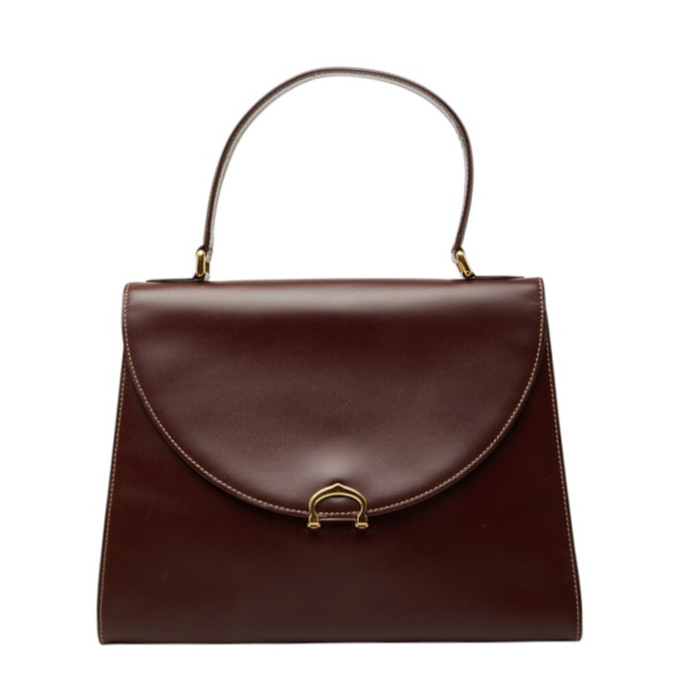 Cartier Must Line Handbag, Wine Red Leather, Women's, CARTIER